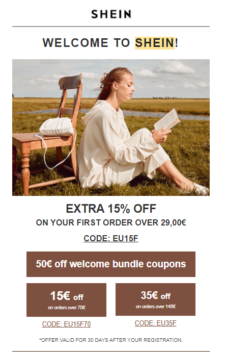 Email marketing παραδείγματα - εμαιλ καλωσορίσματος